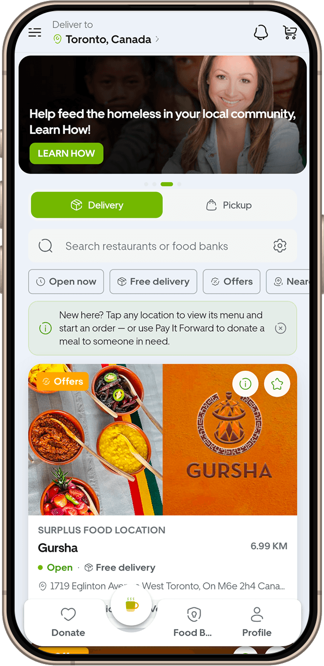 XP Eats app features